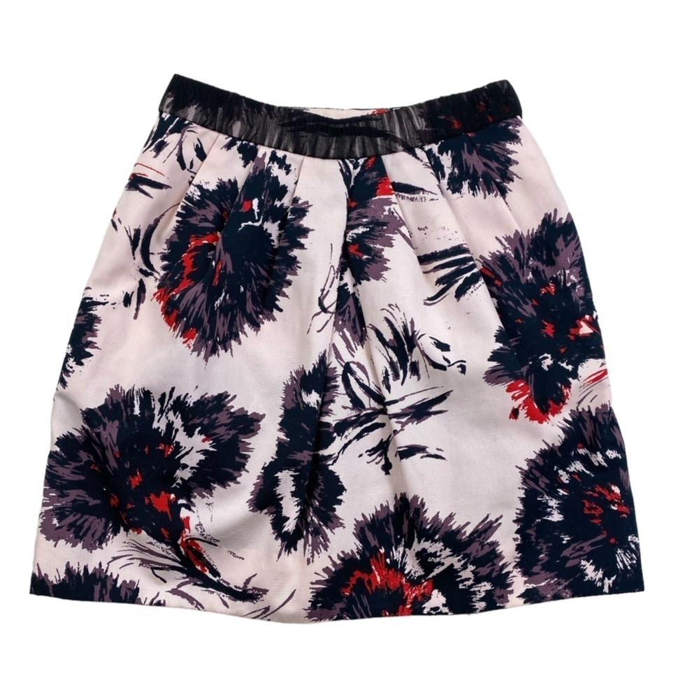 Peter Som X Made In Kind Pink Black Floral Blossoms Mini Skirt Sz 0